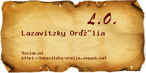 Lazavitzky Orália névjegykártya